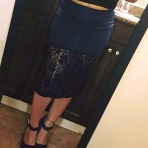 Navy blue lace skirt